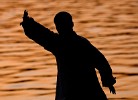 Kungfu training in the setting sun, Kunming lake. : China, People, Sunset