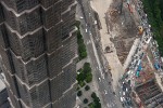 View from the so-called Sky Walk (100th floor, 474 m) of the Shanghai World Financial Center, Shanghai's tallest building (492 m). : China