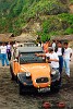 Ceremonial renaming of troublesome "2 chevaux" on the black sand beach of Parangtritis - South of Yogyakarta, Indonesia.