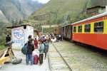 Getting of the train from Cuzco at railway stop Km 88 (Quechua name: Corihuayrachina).