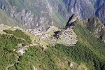 First glimpse of the mysterious Machu Picchu from Intipunku after 4 days hiking the Inca-trail.