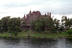 Boldt Castle on Heart Island (NY) Boldt Castle is located on Heart Island. Heart Island is one of the Thousand Islands of the St. Lawrence River along the northern border of New York State. George Boldt, proprietor of the Waldorf-Astoria Hotel in New York City and his family enjoyed for several summers an earlier frame cottage on Hart Island (the original name) which they greatly expanded. In 1900 the Boldts launched an ambitious construction campaign to build a huge masonry structure, one of the largest private homes in America. The construction of Boldt Castle ceased abruptly in early 1904 after the death of Boldt's wife, Louise Kehrer Boldt. For 73 years, the castle and other stone structures were left exposed to the harsh winter weather and occasional vandals. The Thousand Islands Bridge Authority acquired Heart Island and the nearby yacht house in 1977, for one dollar, under the agreement that all revenues obtained from the castle operation would be applied towards restoration, so that the island would be preserved for the enjoyment of future generations. In the two decades after acquiring the property, the Thousand Islands Bridge Authority spent some fifteen million dollars for restoration and improvements here, and work continues annually. The initial goal of the restoration of Heart Island was not to finish what hadn't been completed, but to restore the island to the state it was in when construction was halted.