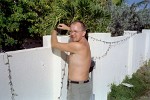 Putting up X-Mas decorations on Curaçao, Dutch Antilles.