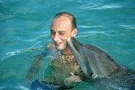 Swimming with dolphins at the Dolphin Academy - Curaçao, Dutch Antilles.