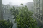 The daily tropical rainstorm in Havana, Cuba.