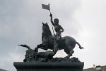 Statue of St. George slaying a dragon - Prague, Czech Republic.