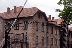 Main gate to concentration camp Auschwitz I - Oświęcim, Poland.