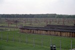 View from the main SS guard tower. Death camp Auschwitz II - Birkenau, Poland.