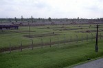 View from the main SS guard tower. Death camp Auschwitz II - Birkenau, Poland.