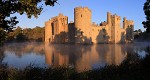 Bodiam Castle basking in the morning sun, Bodiam, United Kingdom. : Panoramic, Shift-stitched (Landscape), United Kingdom