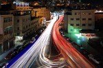 Streets of Amman, Jordan by night. I took this image after midnight and there was, probably because of Ramadan, still lots of activity and heavy traffic.