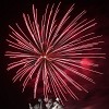 Fireworks at Guy Fawkes Night or Bonfire Night, Fareham, UK.  Commemoration of the events on 5 November 1605, when Guy Fawkes, a member of the Gunpowder Plot, was arrested while guarding explosives the plotters had placed beneath the House of Lords. : Fireworks, United Kingdom