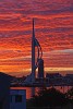 Spinnaker Tower in a spectacular sunrise. : United Kingdom