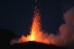 Stromboli erupting at night. : Italy, SNMG1 Deployment 2005-2006