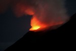 Stromboli erupting at night. : Italy, SNMG1 Deployment 2005-2006