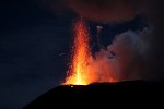 Stromboli erupting at night. : Italy, SNMG1 Deployment 2005-2006